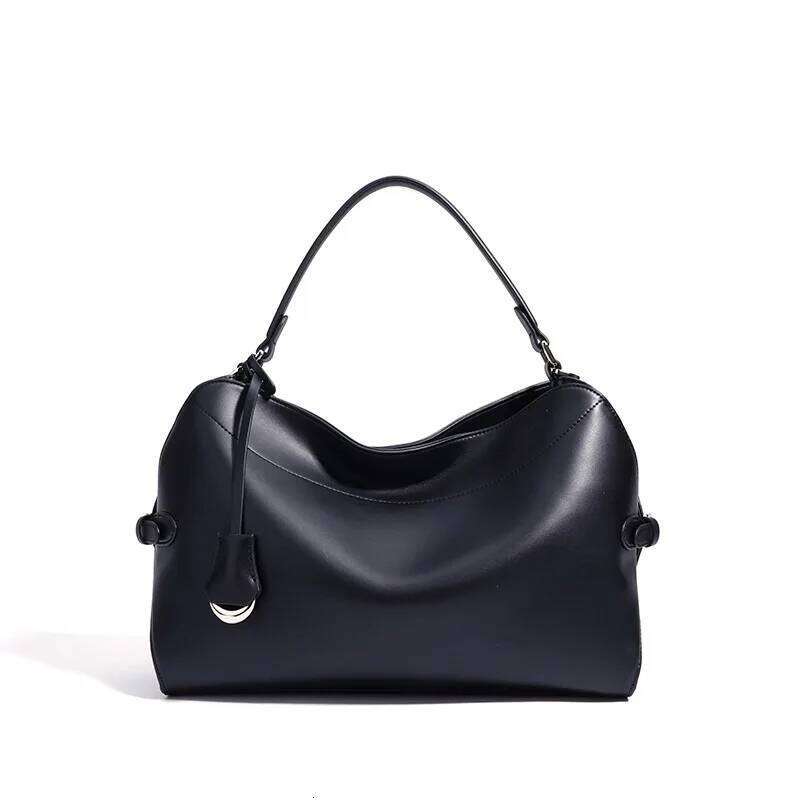 New ladies' computer handbag, new high-end women's niche handbag, large capacity women's handbag, leather shaped bag, water bucket bag