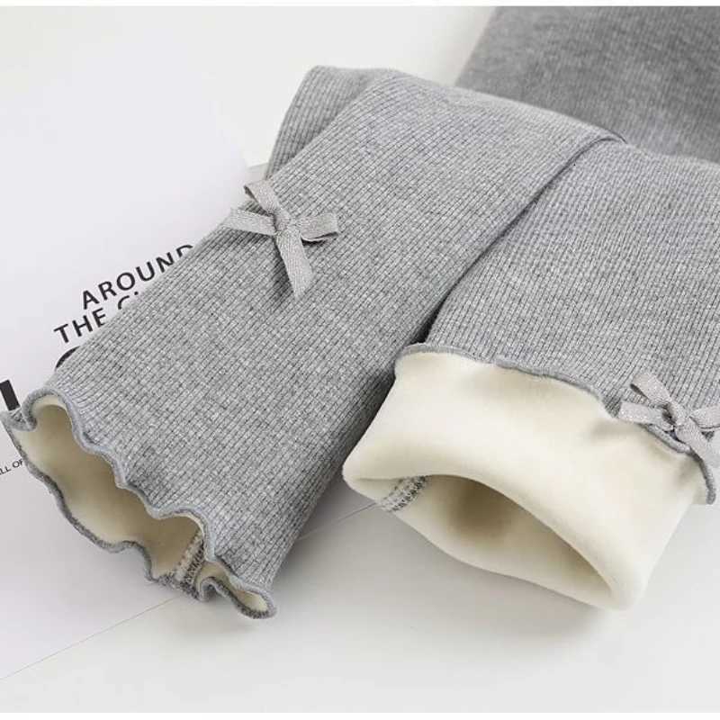 Autumn Winter Sweet Girls Legging Pants Kids Thick Warm Trousers Winter Warm Plush Trousers Elastic Waist Leggings Kids PantsT251027