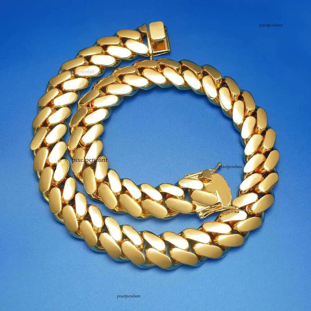 Wholesale Choker Miami Cuban Chain moissanite men necklace 10k 14k Gold cuban k chain fashion jewelry necklaces