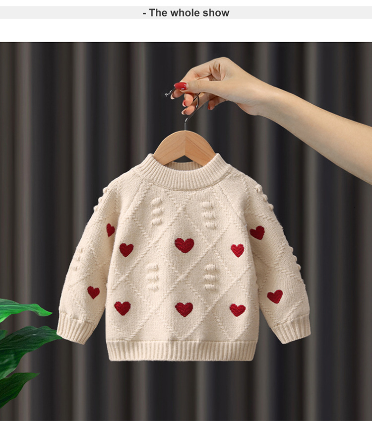 New designer sweater, fashionable children's top, women's baby winter thick knitted bottom sweater
