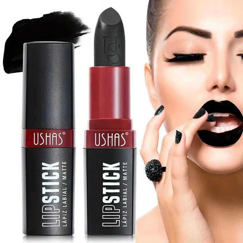 Matte Vampire Black Lipstick Matte Black Lip Stick High Impact Highly Pigmented Velvet Matte Lipstick Retro Dark Purple Lipstick W251027