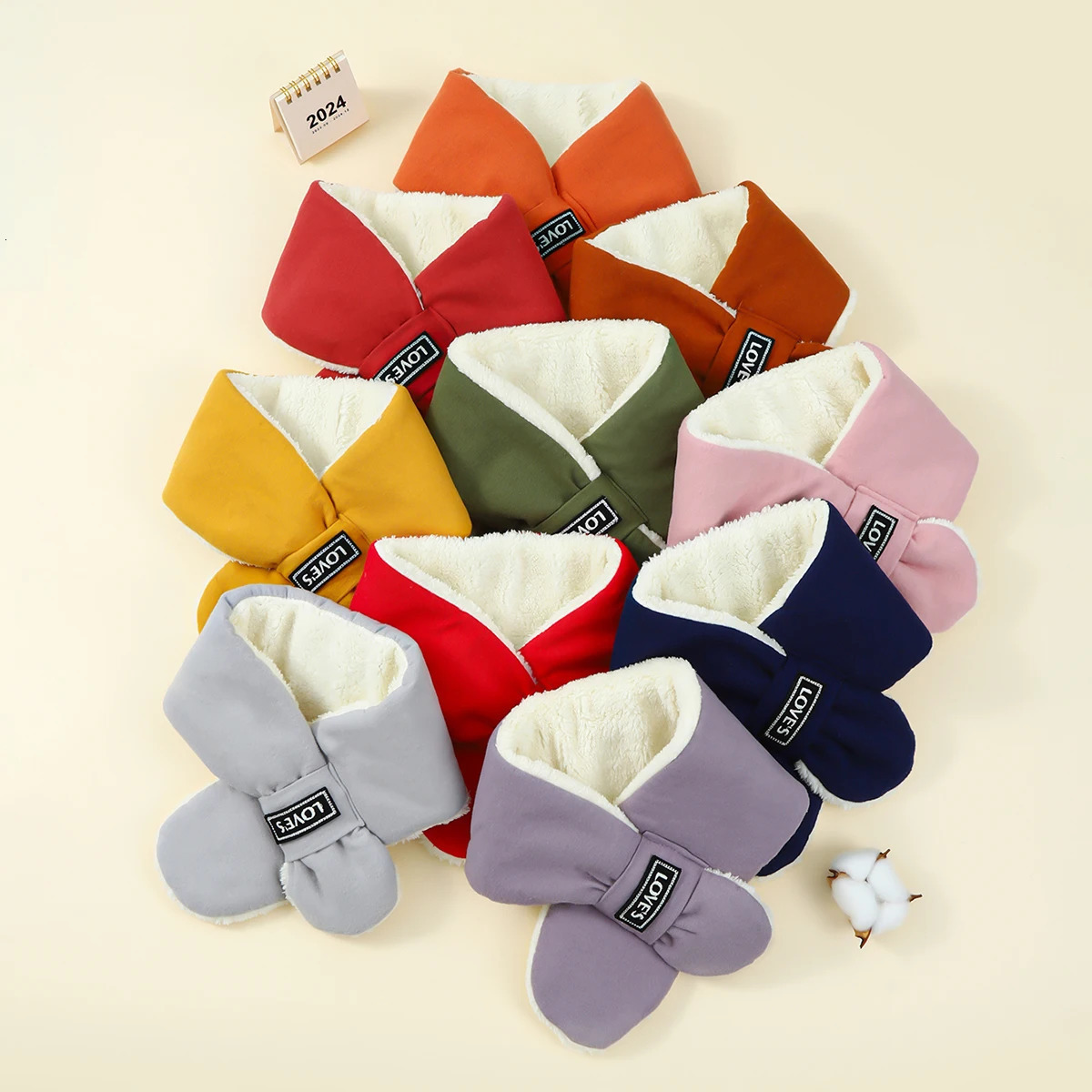 Alphabet Baby Scarf Winter Plush Cross Scarves For Kids Boys Girls Warm Neckerchief 251027