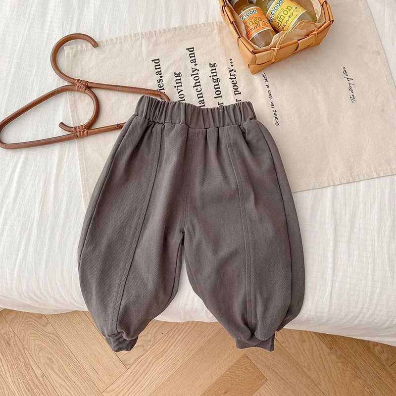 2024 Spring Simple Loose Toddler Boys Girls Pants Unisex Solid Infant Kids Jogger Trousers for Girl Stretch Children Sport PantsT251027