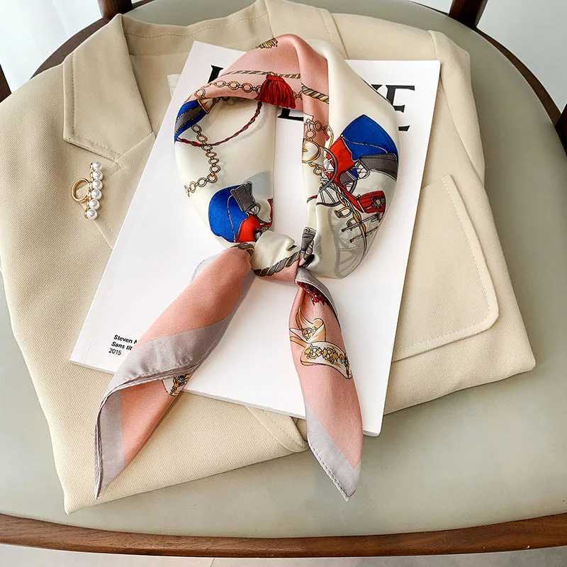 Luxury Brand Silk Satin Scarf For Wen Kerchi Neck Scarfs 70cm Square Shawls and Wrpas Scarves For LadiesW251027