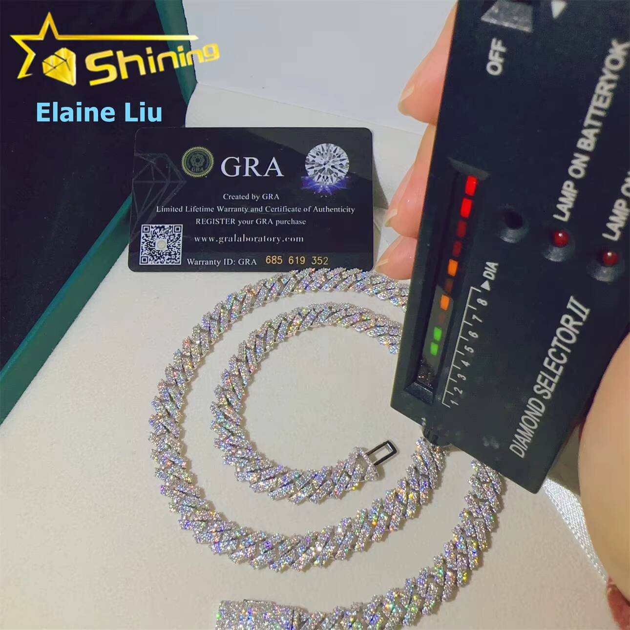 Hip Hop Custom Iced Out Fine Jewelry High Quality Diamond 10MM 925 Sterling Silver VVS Moissanite Cuban Link Chain Necklace