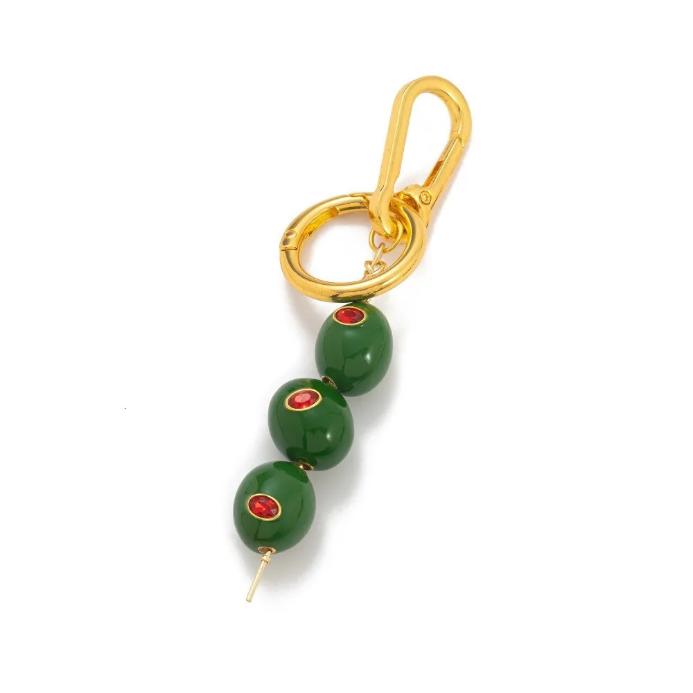 Cherry Handbags Keychain Olive Alloy Strawberry Keychain DIY Key Ring Bag Decoration 251021