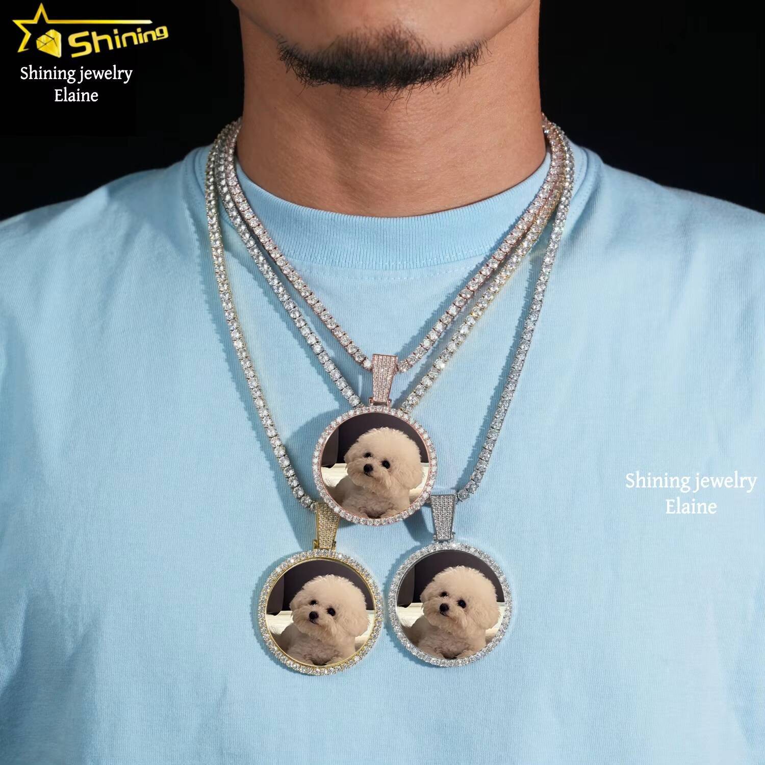 Fashion Hip Hop Jewelry Fine Jewelry Sterling Silver 925 Iced Out Rapper Custom VVS Moissanite Diamond Pendant