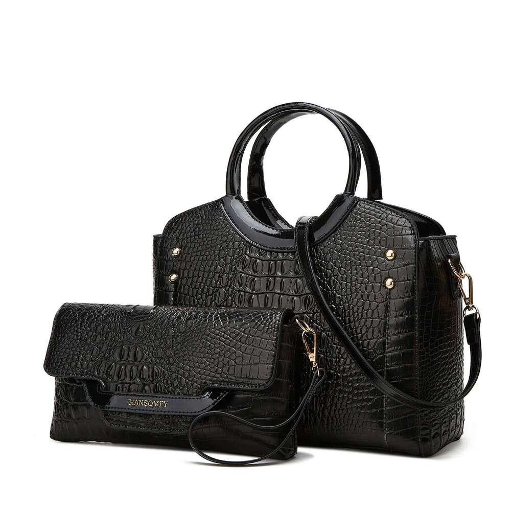 New Fashionable Large Capacity Crocodile Pattern Handbag Trendy Women's Crossbody Quality Single Shoulder Bag Motorcycle Equ