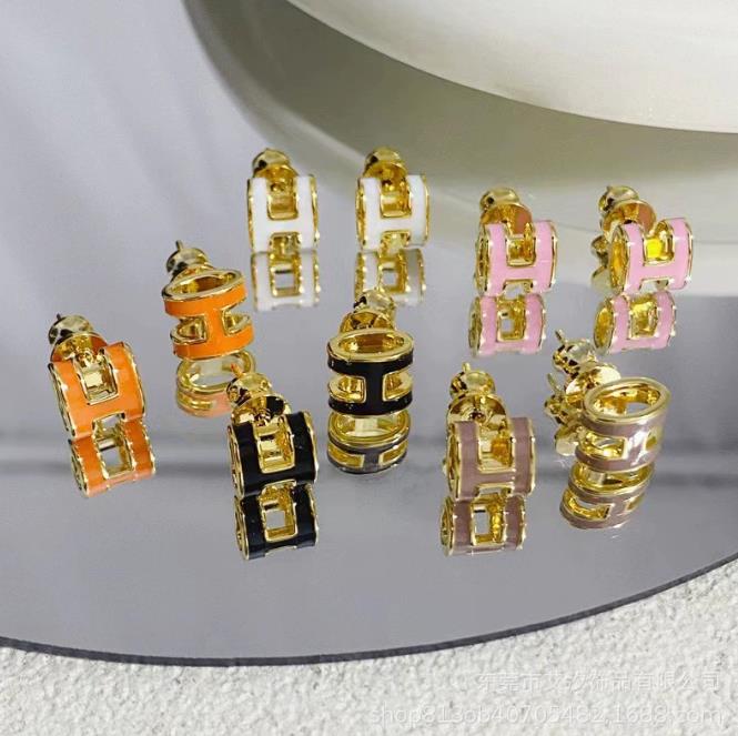 6 Colors 18K Gold Plated Designer Earrings For Women personality Jewellery Luxury Stud Girls For Party