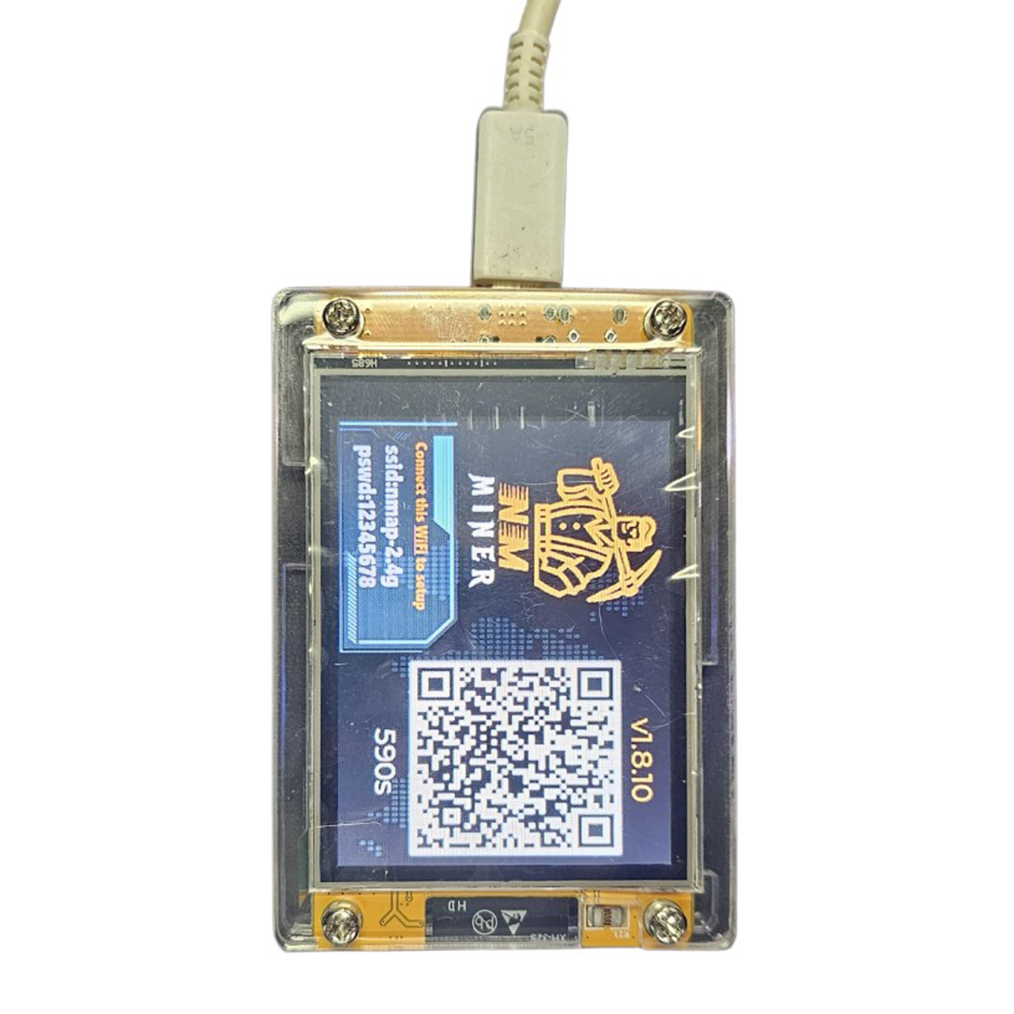 Stellapex NerdMiner V2 Bitcoin Educational Miner 55 KH/s 2.8-inch Display 5W USB WiFi & BLE Crypto Hands-On Lottery Mining