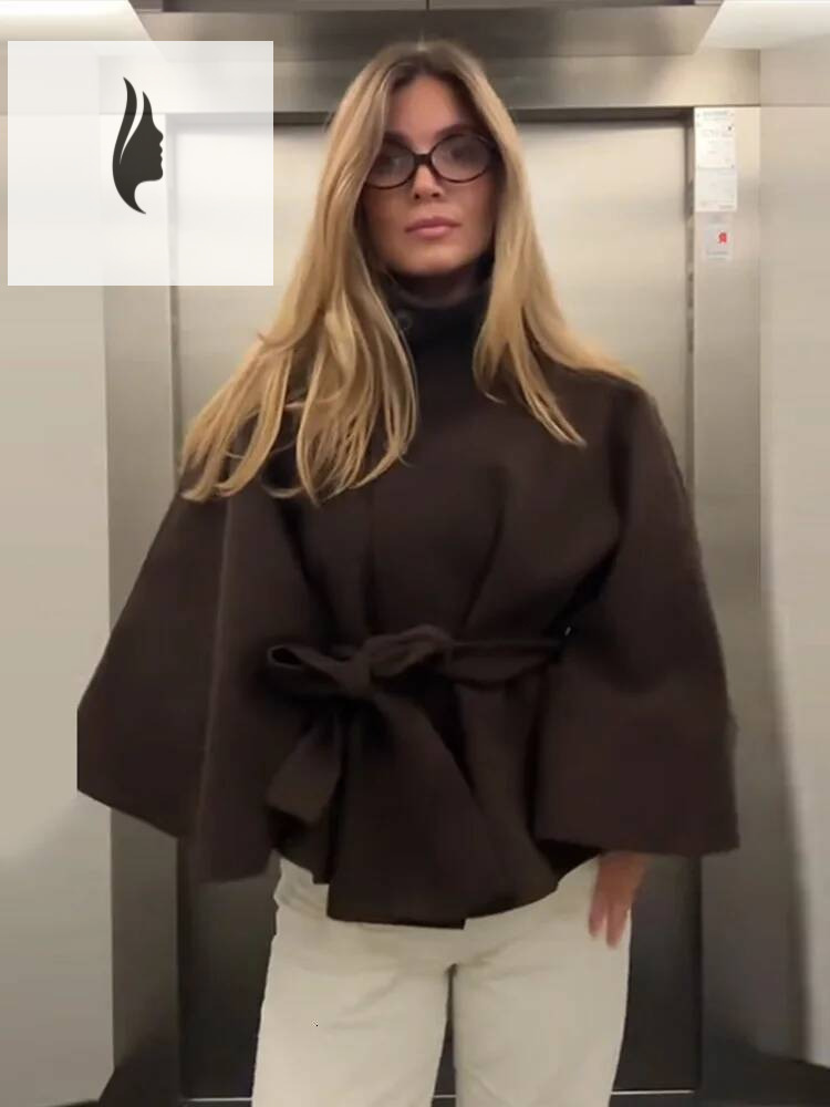 winter jacket women Elegant Fleece Women's Coats Solid Stand Long Sleeve Belted Lace-Up Button Jackets Autumn Winter Outerwear Female Tops