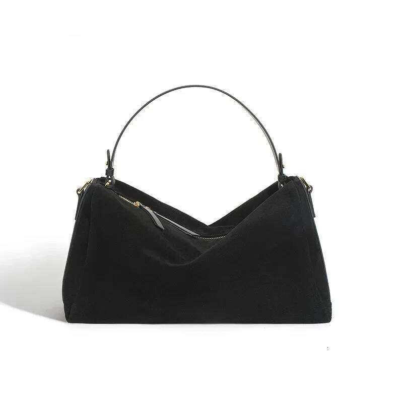 Designer Luxury New Winter Matte Suede Cow Leather Women Shoulder Messenger Bags Caramel High Quality Large Travel Tote Ladies Handbag