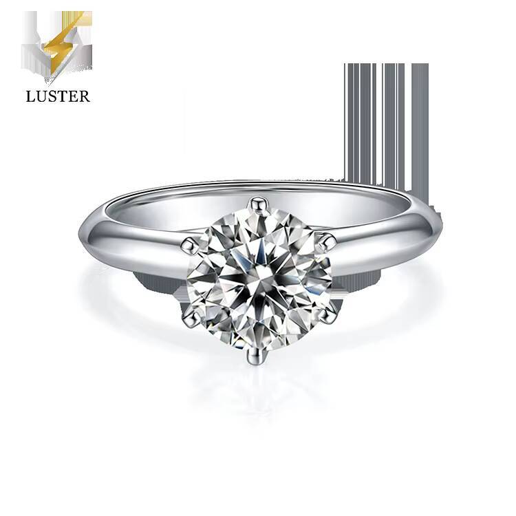 Classic Cheap Large Women Jewelry Snowflake Proposal Silver Rings Women 925 Sterling 2ct Moissanite Engagement Ring