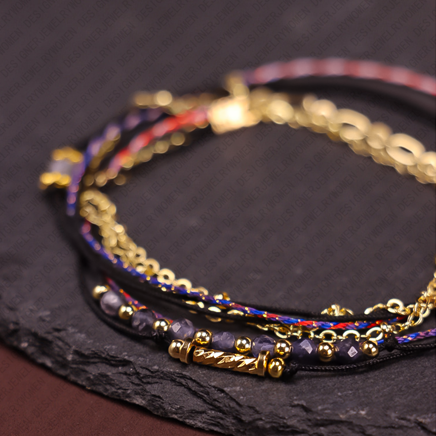 Designer Bracelet for Women French Style Bracelets Layered Bangle Red String Braided Bangles Lucky Charm Luxury Jewlery Designer for Women Elegant Chi