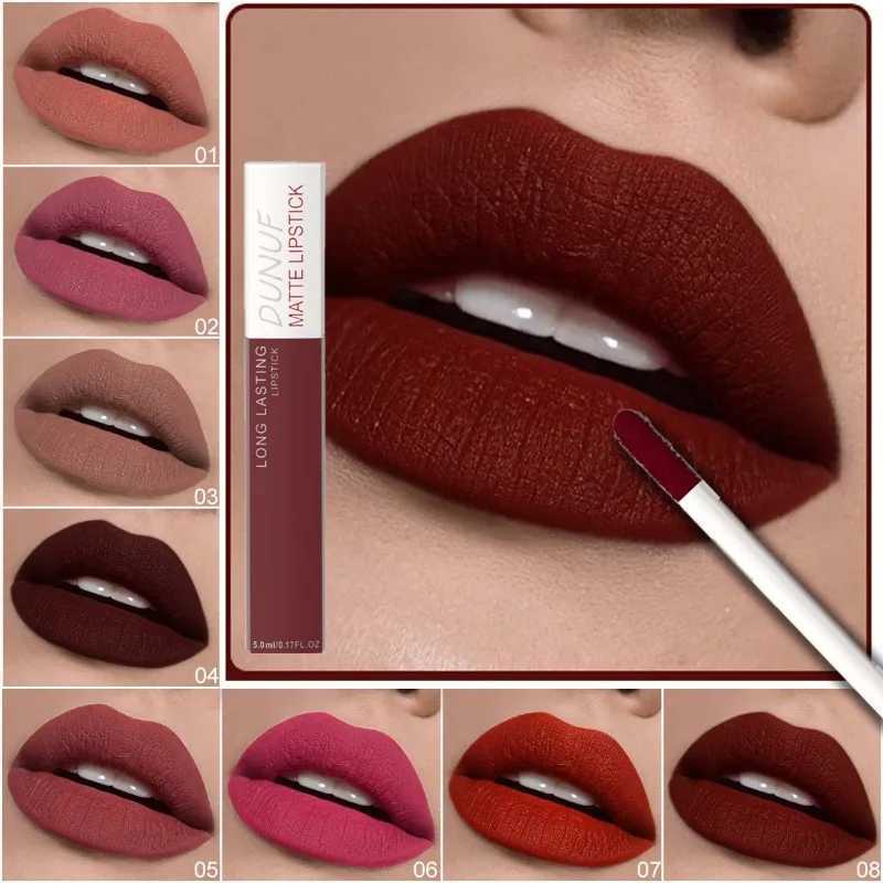 Natural Matte Finish Lipstick Waterproof and Not Easy To Stick To Cups 8color Gift Lipstick LongLasting Velvet Lip Gloss W251027