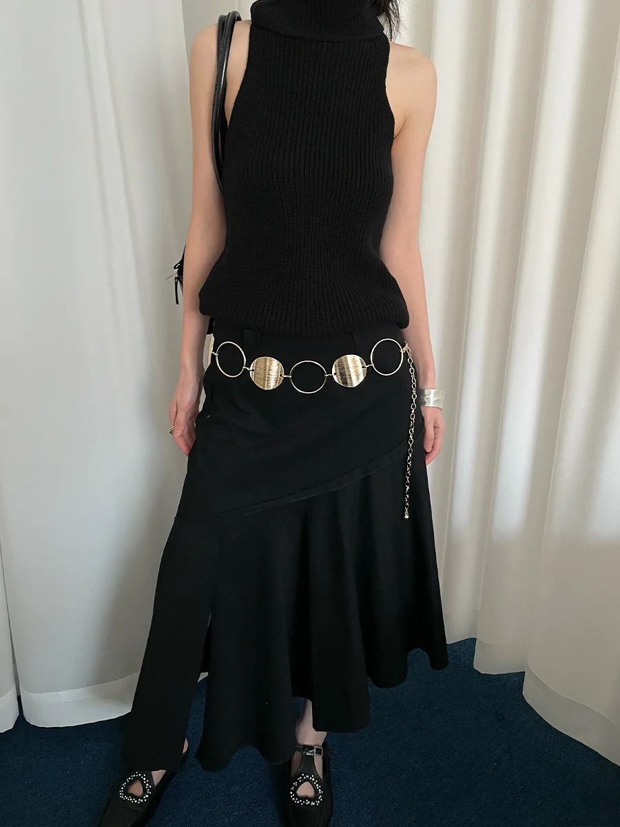 Fashionable Metal Circle Ring Splicing Waist Chain for Women Style Versatile Skirt and Dress Chain Accessory for 251024
