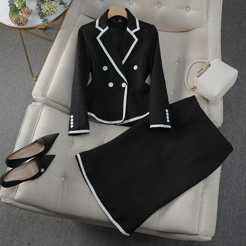 Womens Skirt Suits Celebrity Little Fragrance Suits Temperament Slim Skinny Occupational Suit Blazer Sets Fishtail Skirt 251023