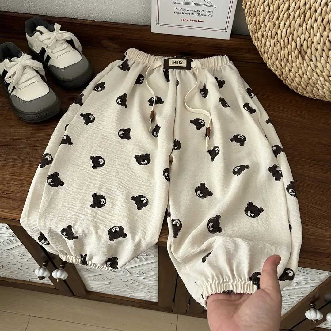2025 Spring Autumn Thin Children Pants Toddler New Casual Loose Trousers Floral Pants Outer Wear Boys Girls Versatile PantsT251027