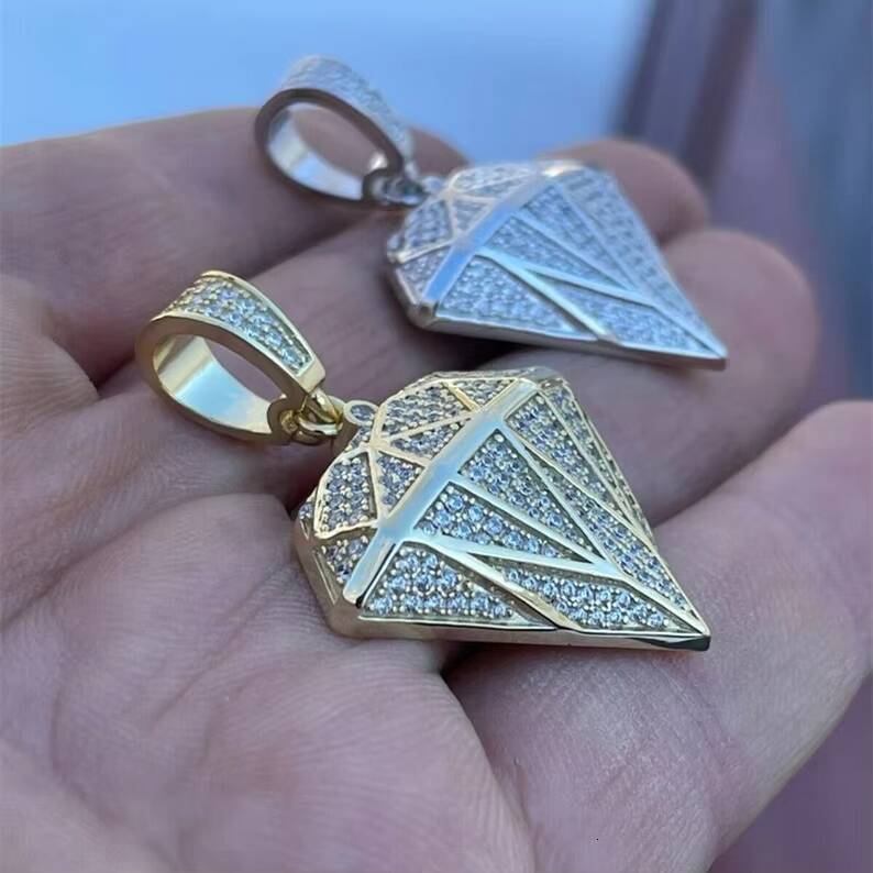 Hip Hop Mens Custom Diamond Pendant Silver 925 D Color VVS Moissanite Pendant Luxury Custom Moissanite Necklace Pendant