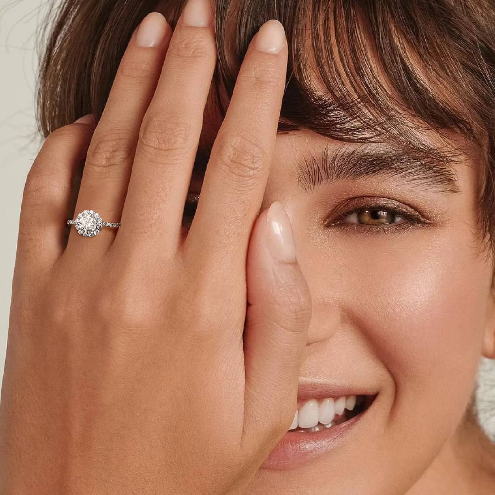 Fine Jewelry Engagement Ring Moissanite GRA Certificate White Gold Plated 925 Sterling Silver Moissanite Rings Jewelry Women