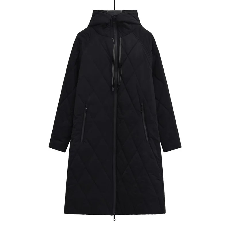 Cottonpadded Clothes Womens Autumn Winter Parkas Hooded Quilted Cotton Jacket Female Long Coat Streetwear Warm Overcoat 251027