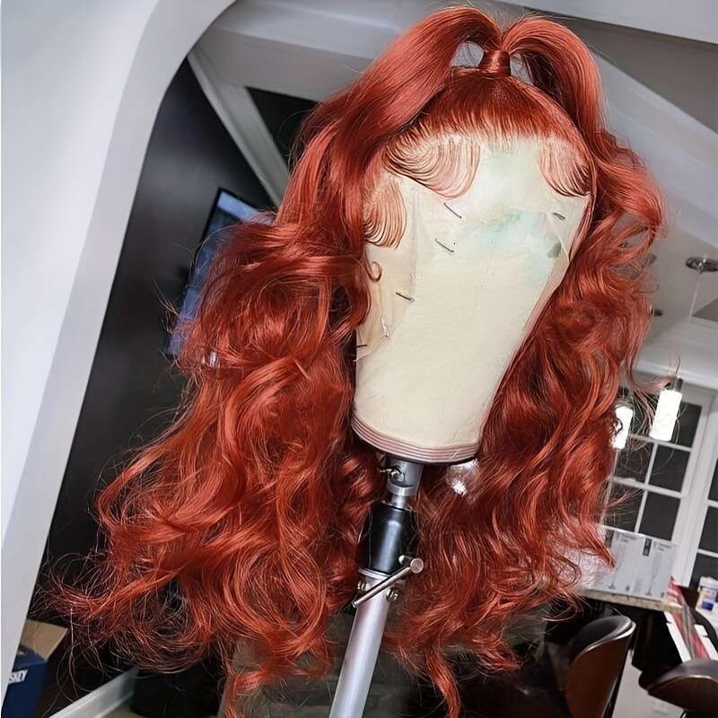 Vibrant Red Long Body Wave Women - 13X4 Front, Heat Resistant Fiber, Natural Looking For Daily Use & Halloween, Synthetic Lace Front Wig