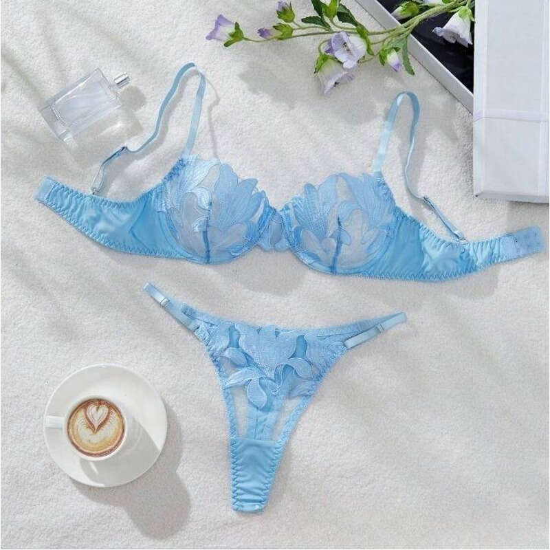 Lace Sexy Lingerie Women S Intimates Underwired Ultra Thin Bra Set Gathers Big Breasts To Show Small Transparent Lace Princess Sexy Lingeri