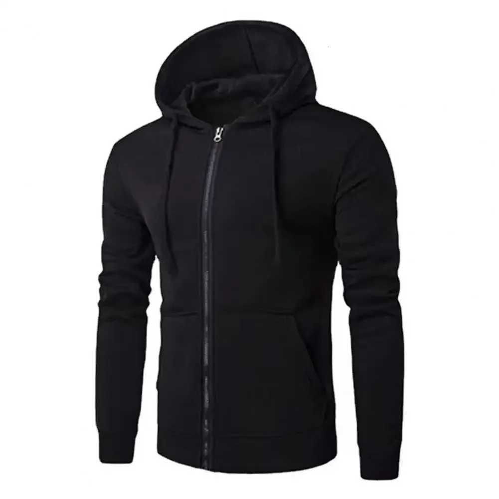 Mens Fashion Fleece Zipper Sweatshirt Loose Casual Hoodie for Spring Autumn W251027