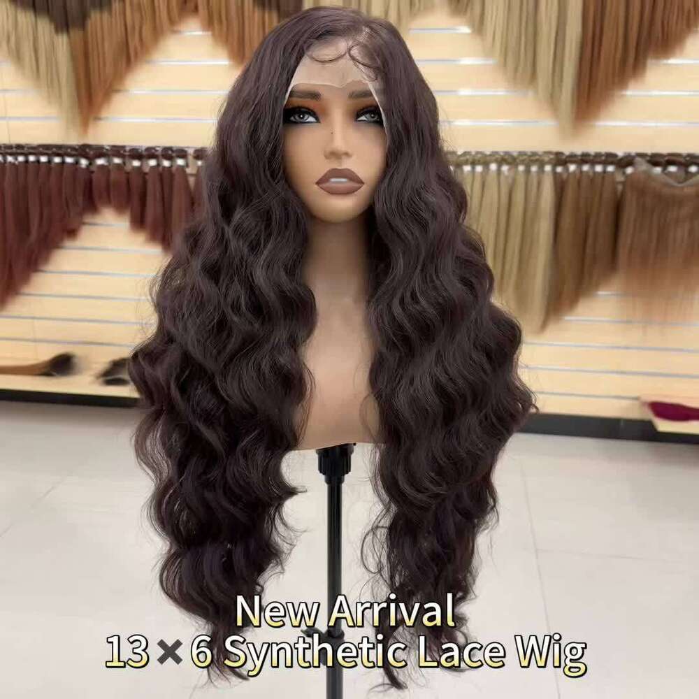 13X6 Loose Wave Brown Body Hairpiece With Transparent Lace Front - Suitable For Daily Wear