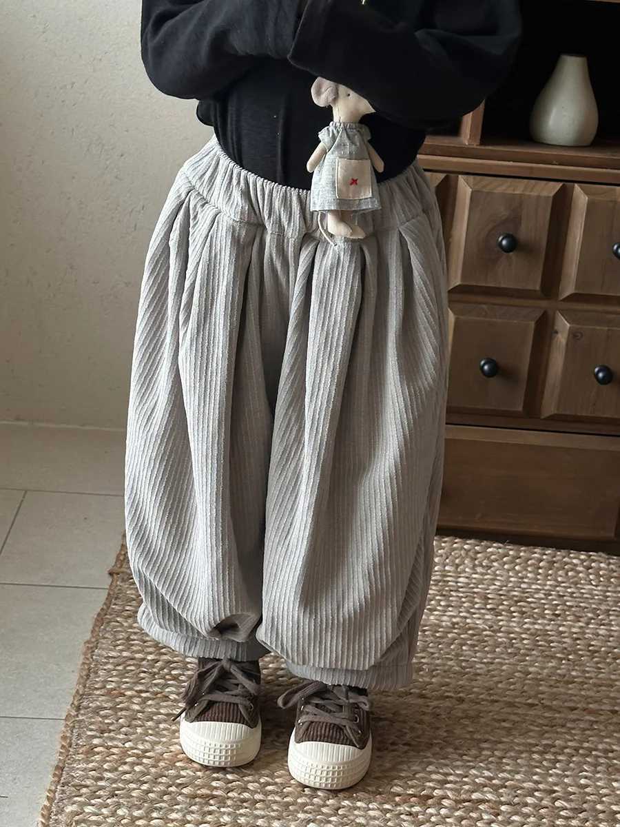 2025 Children Pants Autumn Childrens Knitted Corduroy Pants for Boys and Girls Trousers Kids Loose Bloomers 19YearT251027