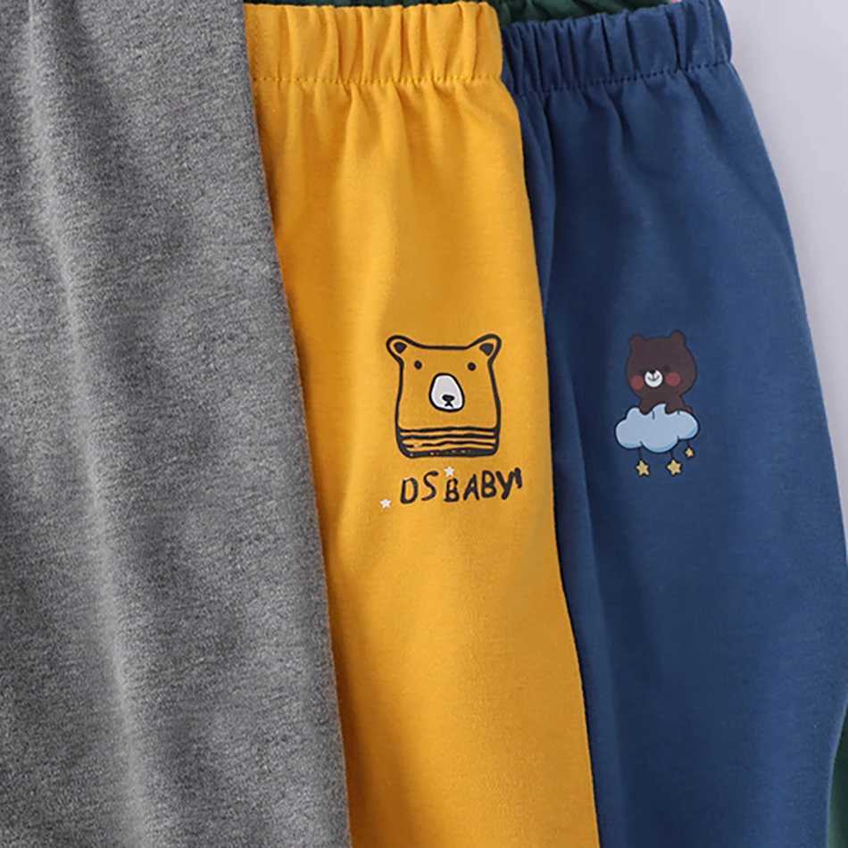 Baby Kids Bottoms Unisex Casual Long Pants for Boys and Girls Spring Autumn Elastic Waist Cartoon Animal Capris Children ClothesT251027