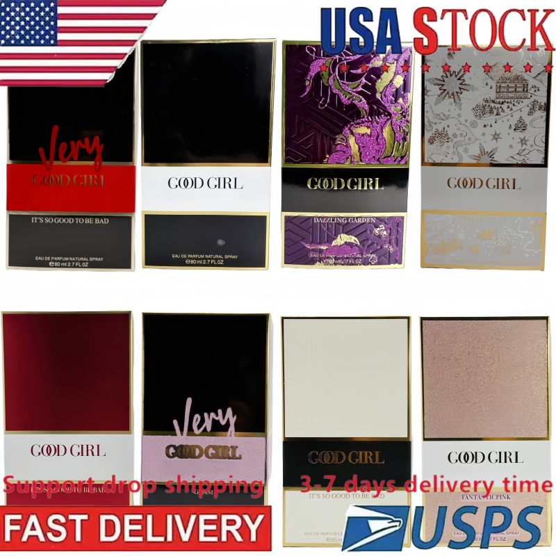 Cologne Luxury Brand Perfume Women 80ml Good Girl Fragrance Eau De Parfum Long Lasting Smell EDP Lady Girl Spray Cologne Fast Ship