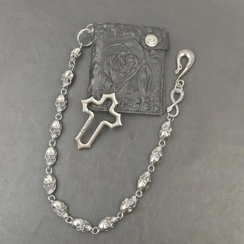 Heavy Metal Retro y2k Cross Snakes Body Skull Pants Chain Neogothic Men And Women Fashion Ones Waist Accessories 251024