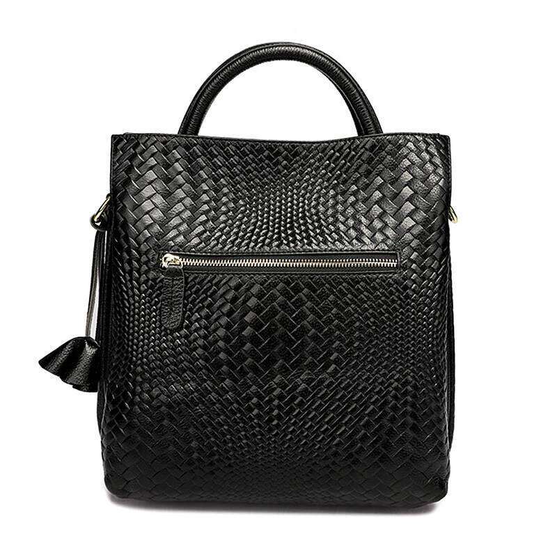 Aidrani New Women's Handbag, Large Capacity Woven Texture Bucket Bag, Multiple Colors