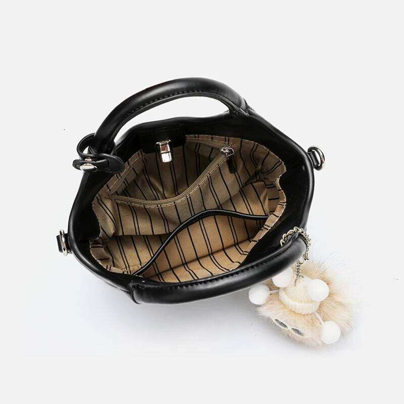 New Women's One-Shoulder Crossbody Basket Bucket Fashionable High-Quality Bag High-End Soft Leather Dia Handbag
