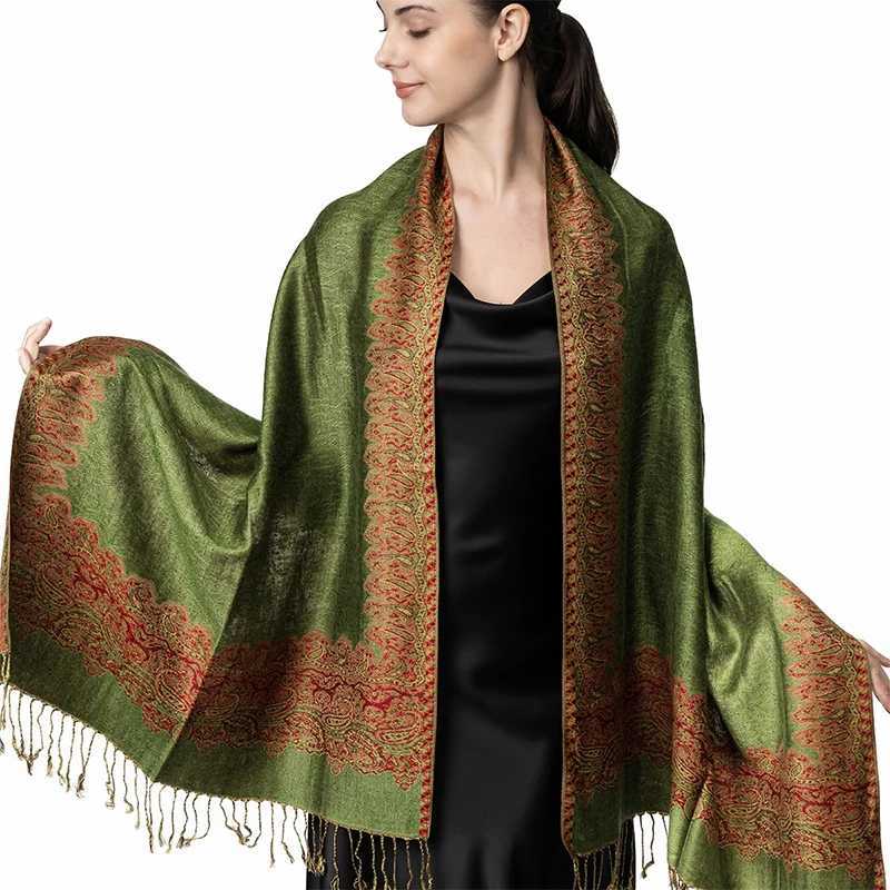 2024 Tassel Blanket Design Thick Pashmina New Winter Warm Shawl Wrap Cashmere Scarf Wen Neckerchi Poncho StosW251027