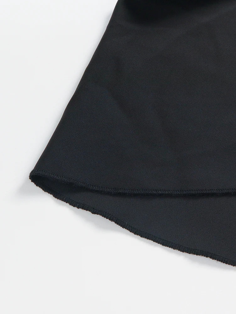 Plus Size Womens Irregular Layered Solid Colour Halfbody Skirt Polyester Versatile Elastic Waist Temperament Elegant 251027