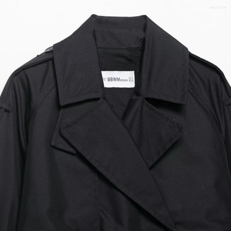 Women's Jackets Loose Fitting Top With Collar Long Sleeved Double Breasted Button Pocket Autumn And Winter Fashion Short Win