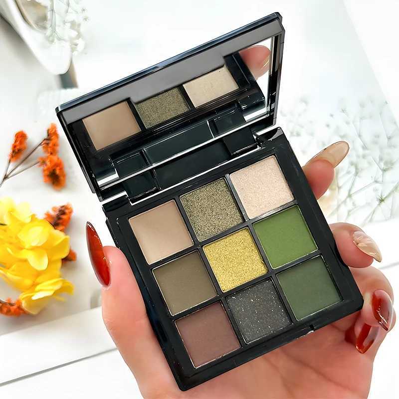 9color green peacock eyeshadow palette with pearlescent glitter green dazzling stage makeup perfect for music festivalsXJ251027