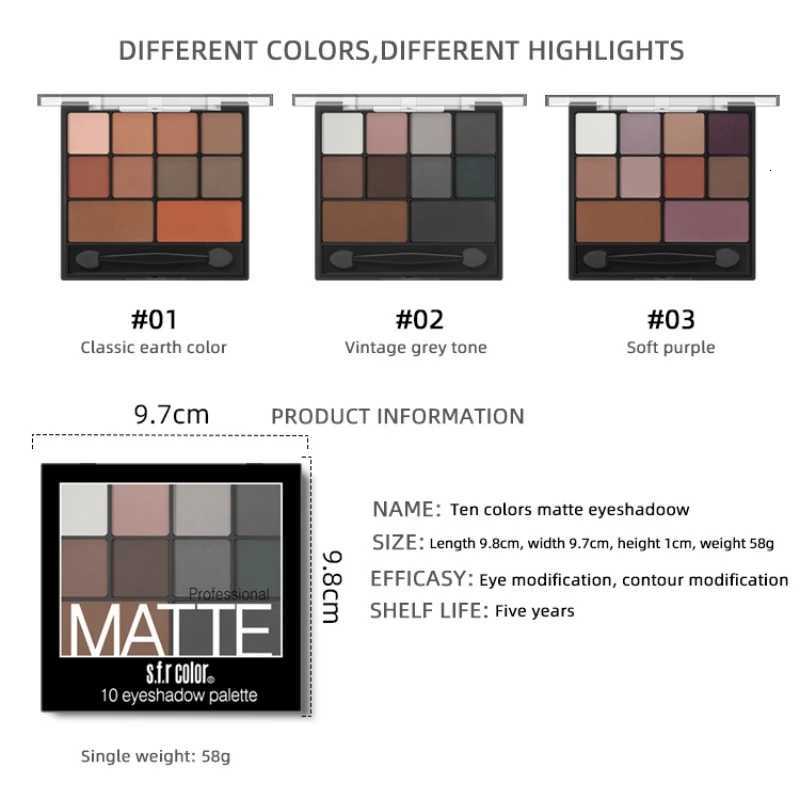 10 Color Eyeshadow pallette Makeup Tools Full Matte Eyeshadow Pan Pumpkin Smoky Eye Shadow Nude Eye Shadow With Brush MaquiagemXJ251027