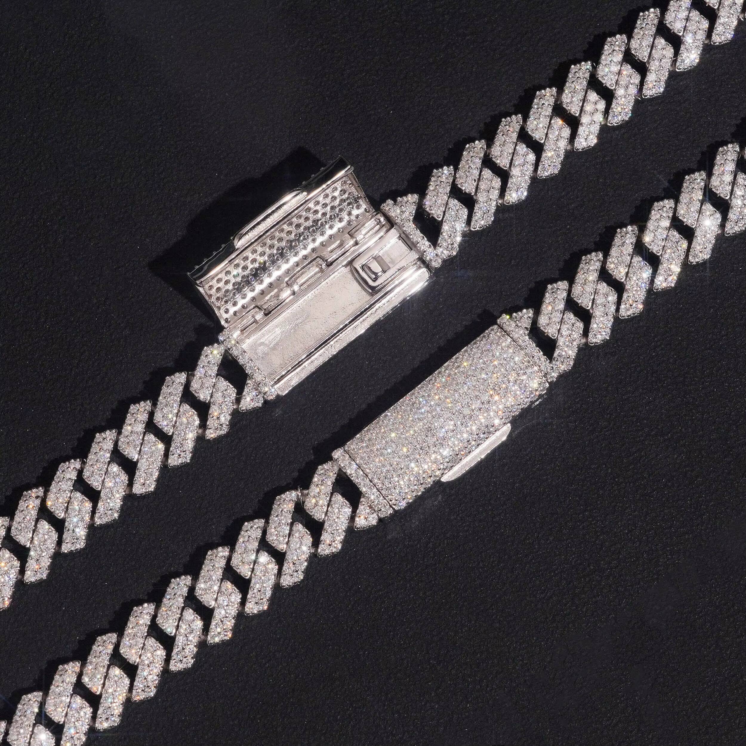 925 Sterling Silver Iced Out VVS Lab Grown Diamond Cuban Link Bracelet 8MM