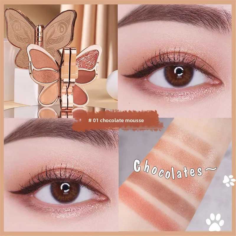 6Color Butterfly Design Eyeshadow Palette Earth Tones Matte Highlighter Colorful Pink Glitter Shades for Creative Makeup CO01XJ251027