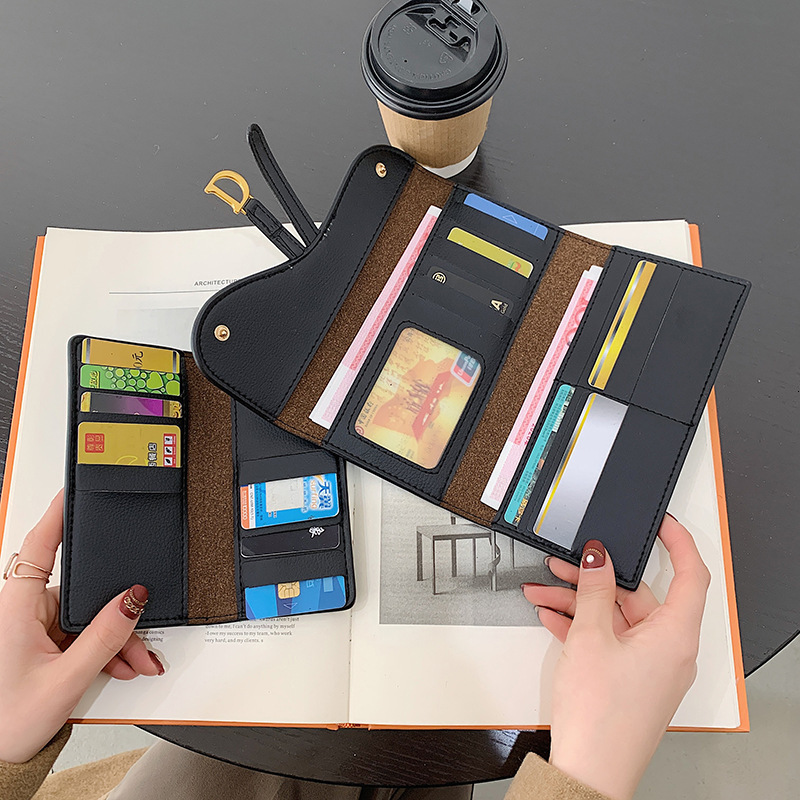 Luxury change bag card bag anti demagnetization women's wallet medium long folding wallet D coin purse retro stone pattern card bag wholesale