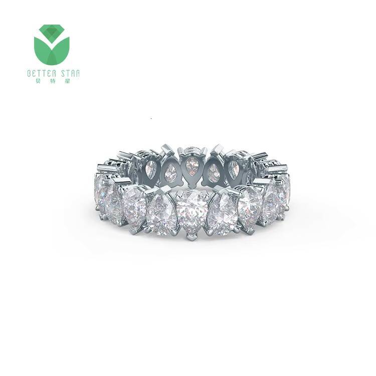 Custom Pear Shape Pave Diamond Ring Band Fine Jewelry 18k Gold Engagement Ring Real White Lab Grown Diamond Ring for Women