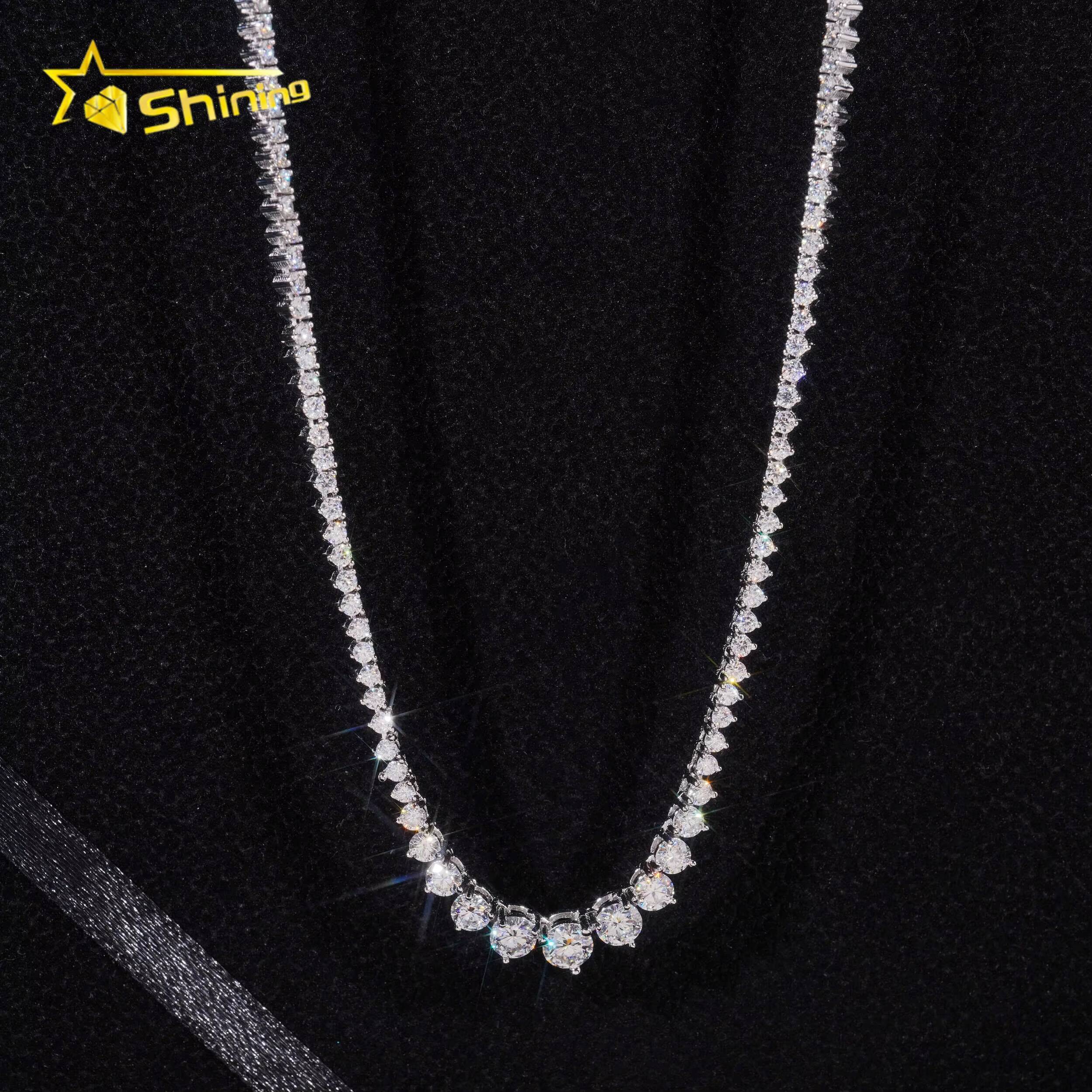 Wholesale Price Necklace Silver 925 Vvs Moissanite Diamond Hip Hop Iced Out Jewelry Lab Diamond Tennis Chain