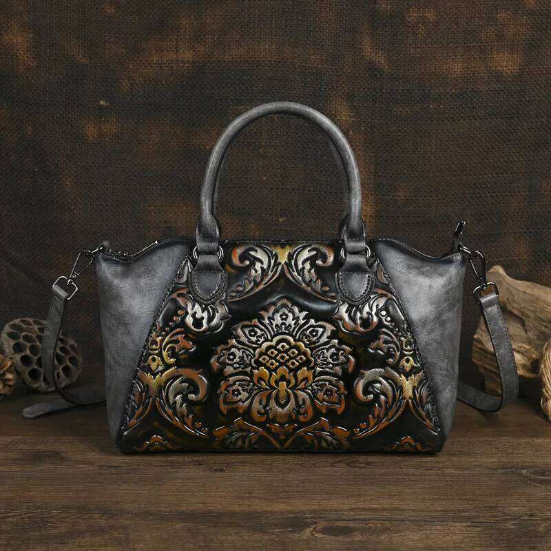 Designer Luxury D Floral Ladies Leather Handbag Vintage Woman Tote Bag Fashionable Female Shoulder Or Crossbody Bags