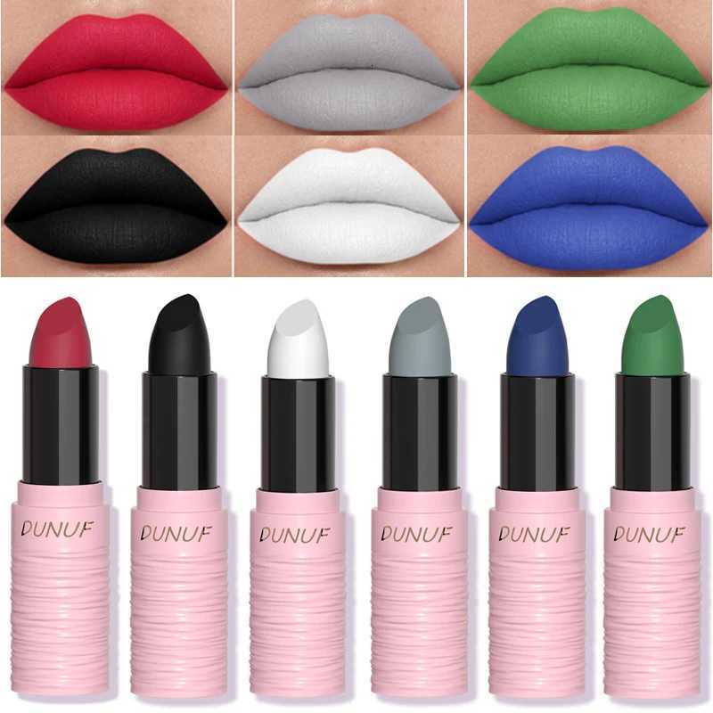 6 Colors Matte Lipsticks Waterproof Long Lasting Cosmetic White Blue Green Black Lipstick Make Up Lip Gloss Makeup Red Lipstick W251027