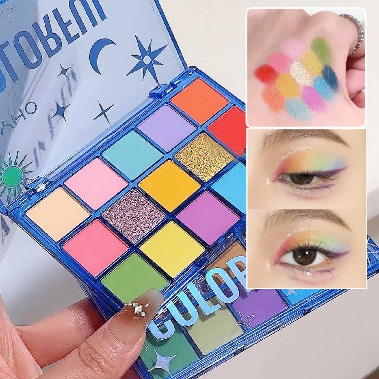 Christmas Rainbow 15 Color Eye Shadow Makeup Plate Performance Stage Makeup Glitter Pearl Matte Eyeshadow Eyes Makeup CosmeticsXJ251027