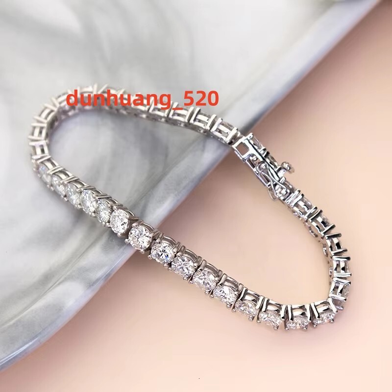 Hip Hop Tennis Chain Bracelet Certified 3mm 925 Silver VVS Moissanite Diamond Jewelry Low Price Ever Mens and Womens