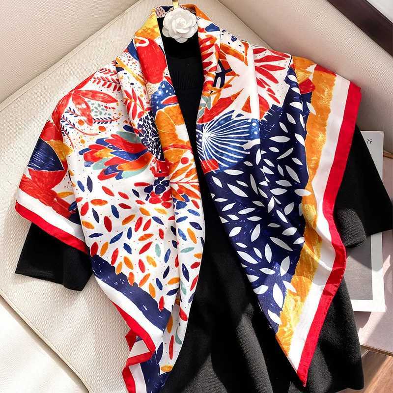 2023 Wen Brand Designer Scarf Fashion Oil Painting Aec Silk Scarves Square Small Handkerchi Neck Snood Bag Hijab 9090CmW251027